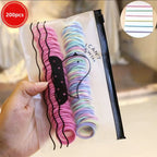 50/100/200/300pcs Cute Hair Ties For Kids & Girls - Colorful Elastic Polyester Hair Ties, Ideal choice for Gifts