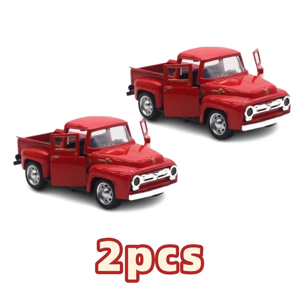 1:32 Red Vintage Metal Truck Pull Back Model Toy