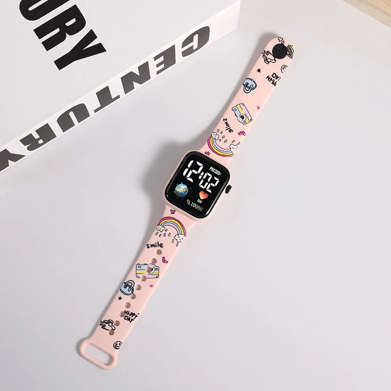 Cute Cartoon Digital Watch for Girls & Kids – Children’s Wristwatch