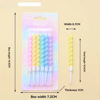 6/12/48pcs/1case Birthday Candles Spiral Cake Candles  Long Thin Cake Candles For Wedding Party And Cake Decoration