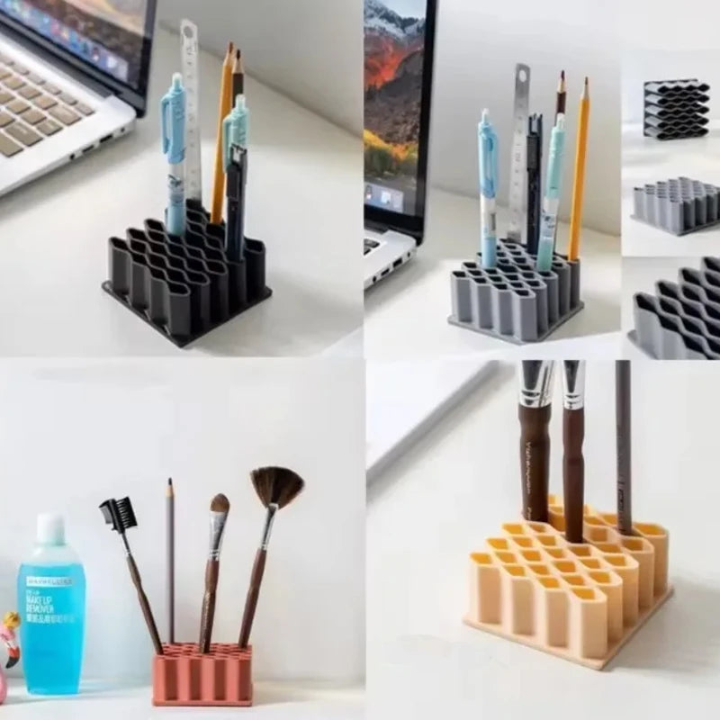 Multi Purpose Pen Holder with Desktop Storage Compartments