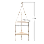 1/2/3-tier Floating Wall Shelf Wood Triangle Corner Display Stand Boho Home Decoration Living Room Bedroom Wall Hanging Decor