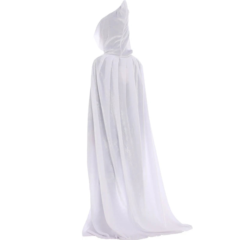 Halloween Adult Kids Witch Cloak Cape Hooded Cosplay Costume Death Cloak Carnival Party Halloween Long Cape 8 Colors