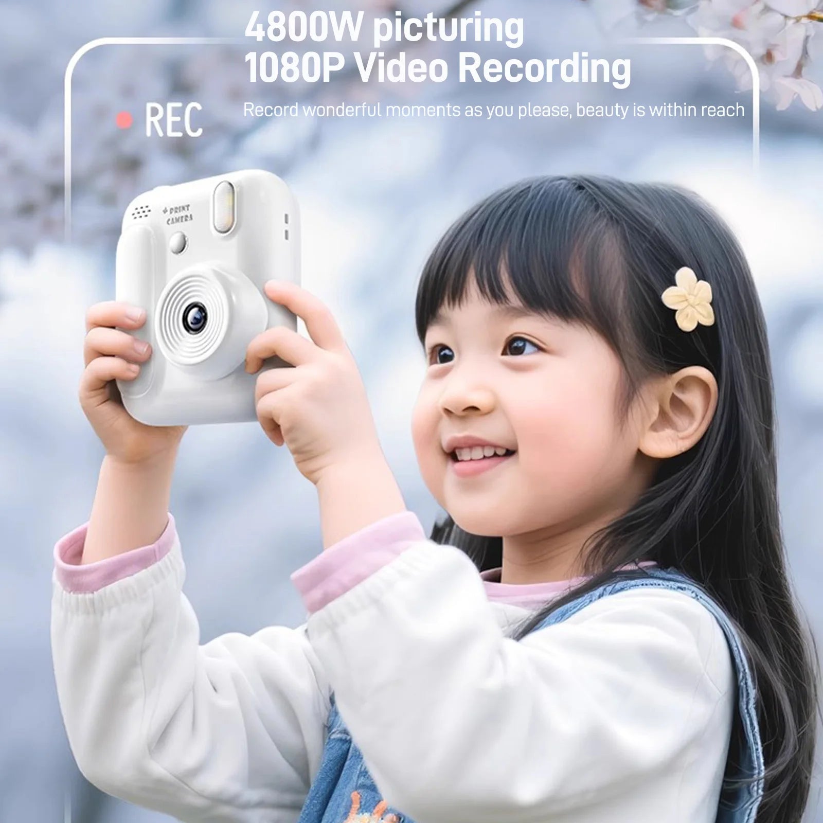 Kids Instant Camera Color Printing Camera 32GB 1080P Thermal Print Toys Camera Print Photo Video Games Music Children Gift