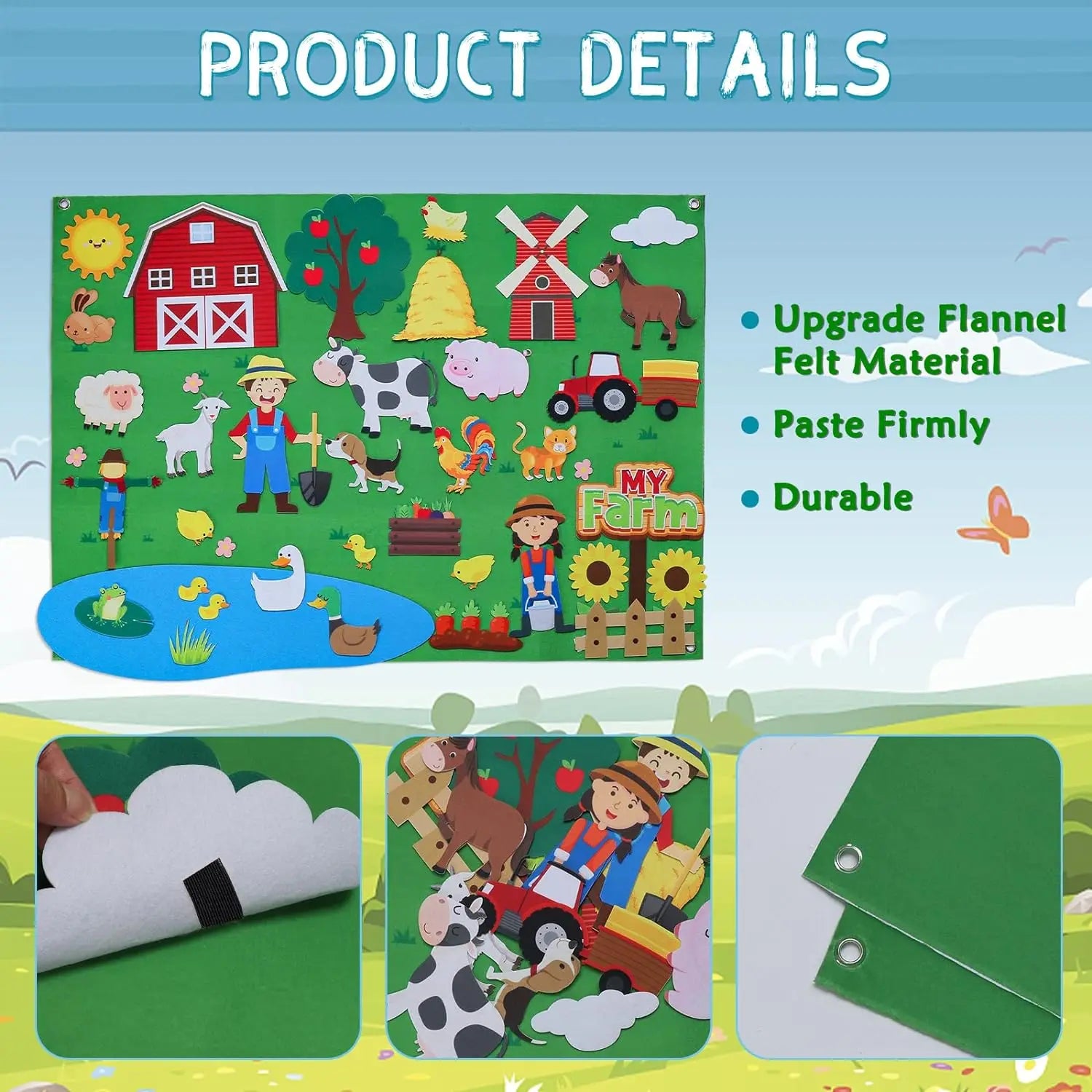 Zoo Animals Felt Story Board Montessori Learning Toy