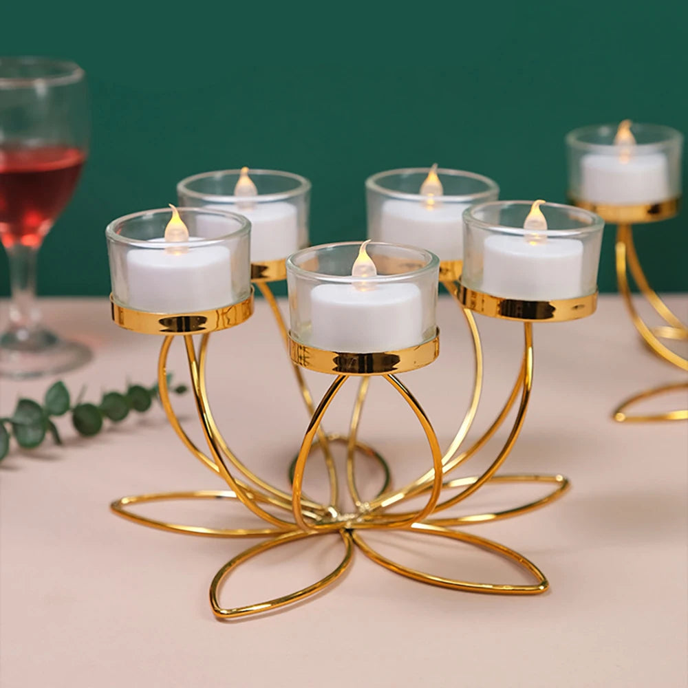 Metal Candlestick Holder Iron Candle Holders for Romantic Candlelight Dinner Props Table Decoration Retro Bedroom  Ornaments