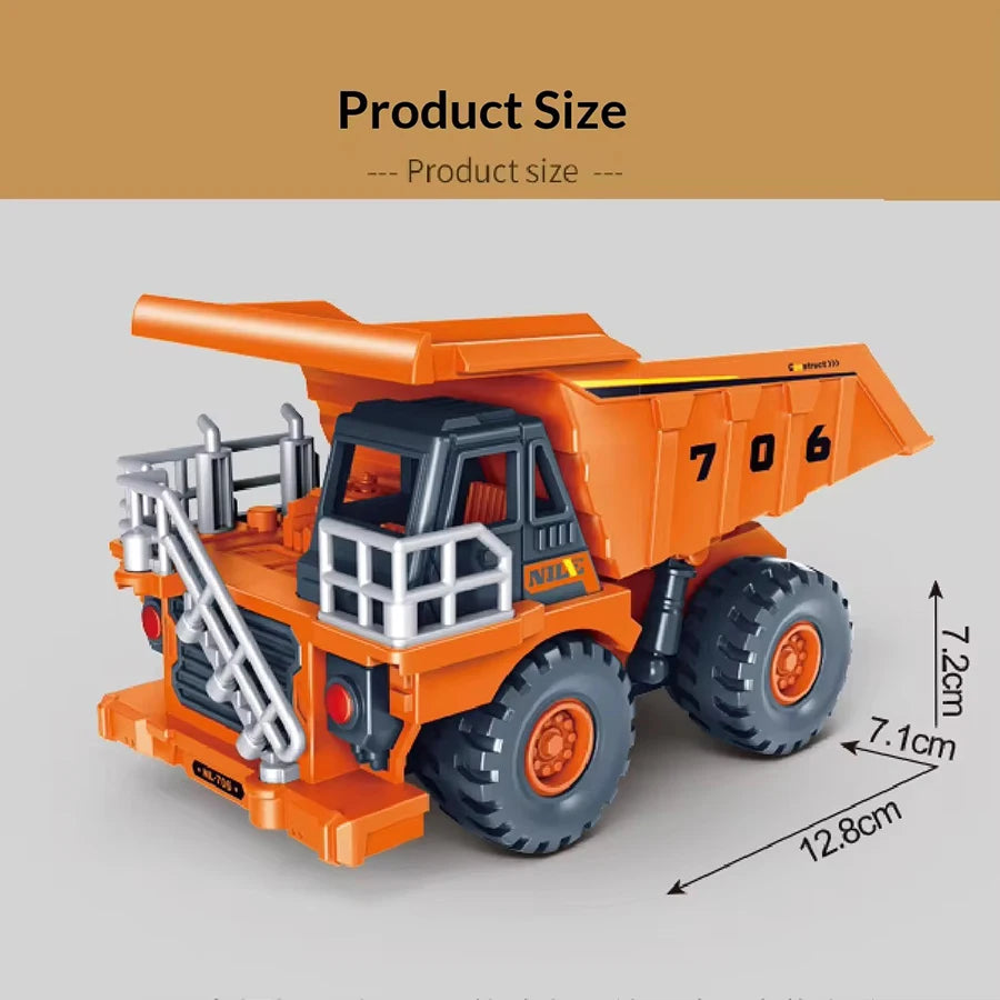 1pcs Mini Children Inertia Car Toy Simulation Mining Engineering Car Toy Model Creative  Games Pull Back Car Mining Car Boy Gift