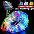 LED Solar String Lights Garden Waterproof Tube Rope Lamp Christmas Garland Fairy Lights For Outdoor Holiday Home Decoration