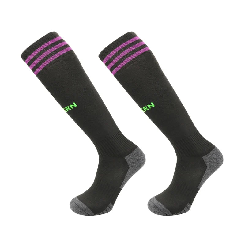 23-24 Season European Football Club Styles Children Adults Soccer Socks Boys Kid's Long Knee High Towel Bottom Sports Sock