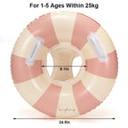Baby Swim Ring Inflatable Summer Pool Float Seat with Canopy Sunshade Handles Cartoon Swimming Ring for Boys Girls Toddler 40lbs