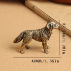 Pure Brass Rooster Figurine - Intricate Golden Animal Brass Home Decor Office Gift Detailed Feathers Comb Table Ornament Tea Pet