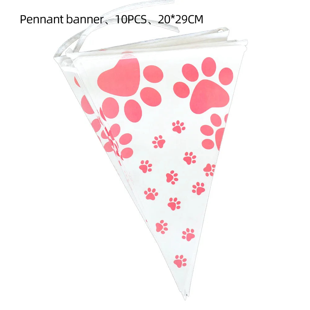 New Paw Patrol Banner Kids Birthday Bunting Pennant Baby Shower Wedding Garland Flag Party Outdoor Garden Decoration Supplies
