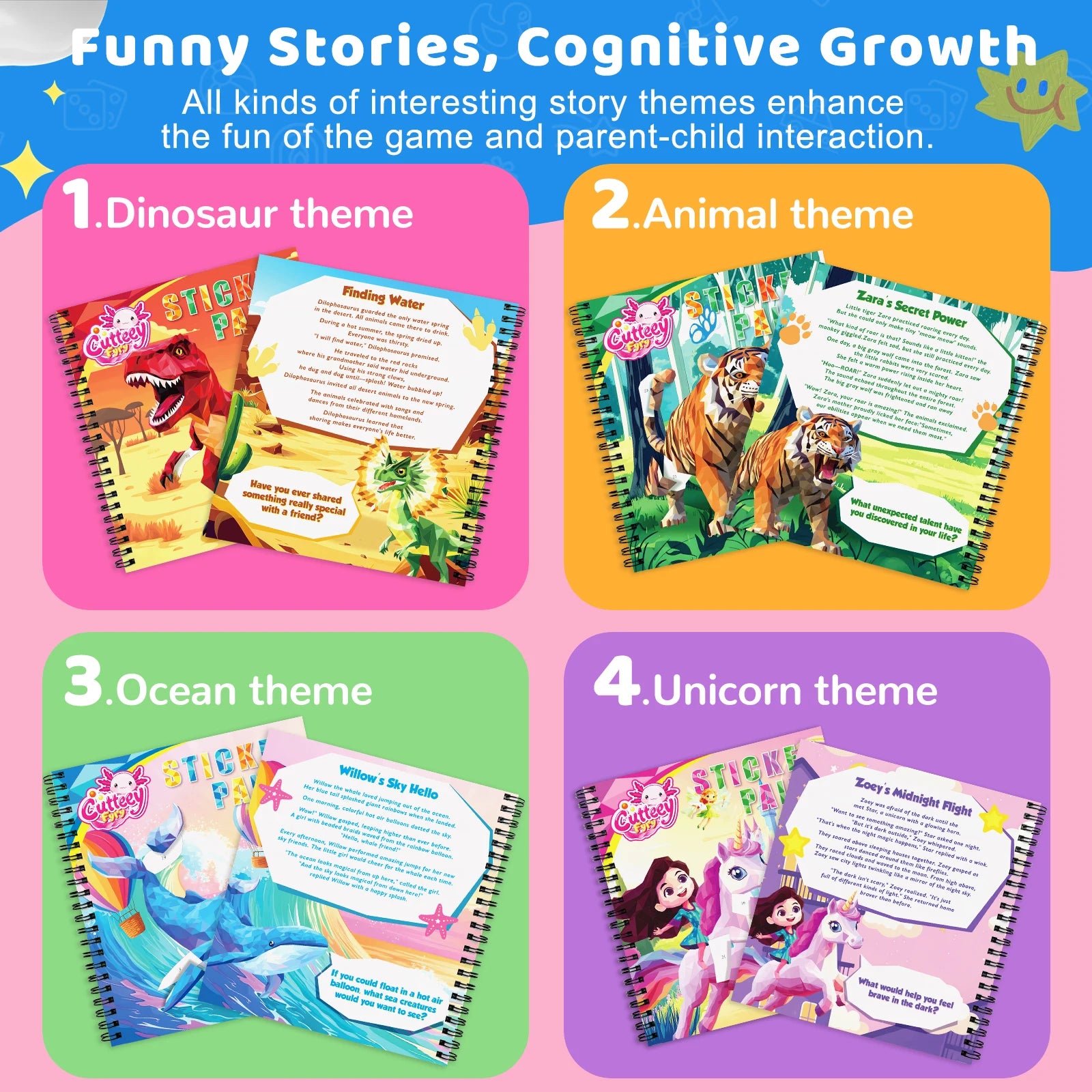 1/2PCS CutteeyFyry Sticker Book By Number Unicorn Stickers Paint Book For Kids Paint by Number Sticker Book Keep Kids Busy