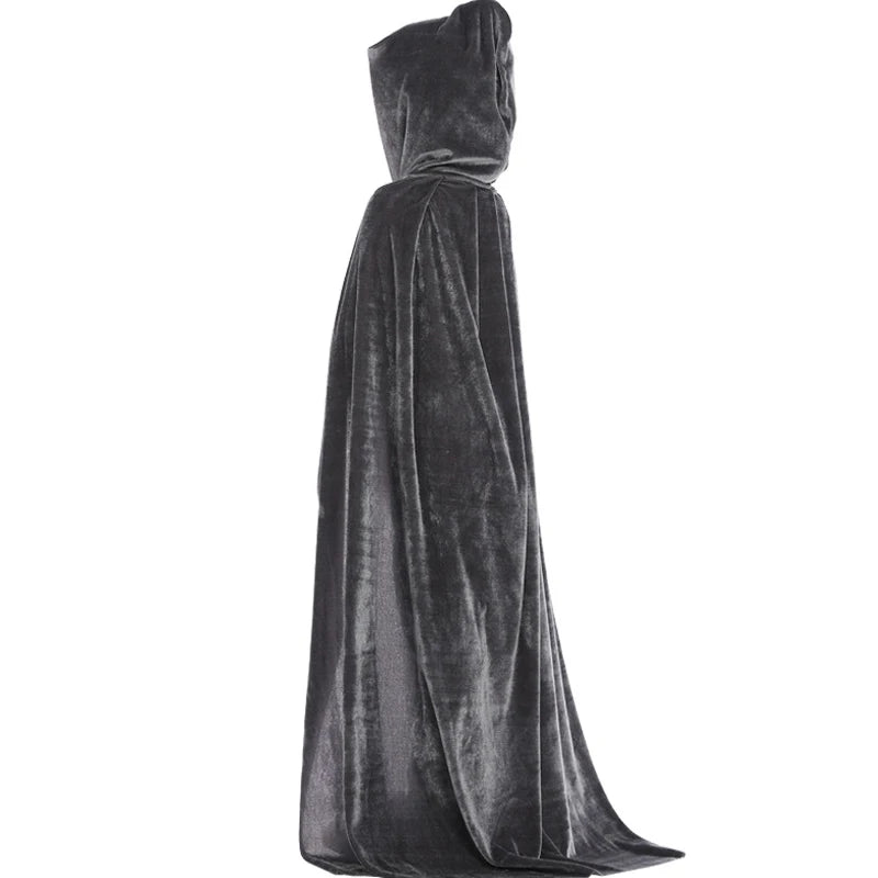 Halloween Adult Kids Witch Cloak Cape Hooded Cosplay Costume Death Cloak Carnival Party Halloween Long Cape 8 Colors