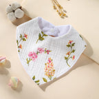 New Cotton Baby Bib Soft Waterproof Triangle Saliva Towel Adjustable Button Print Infant Boy Girl Feeding Burp Cloth Cute Bibs