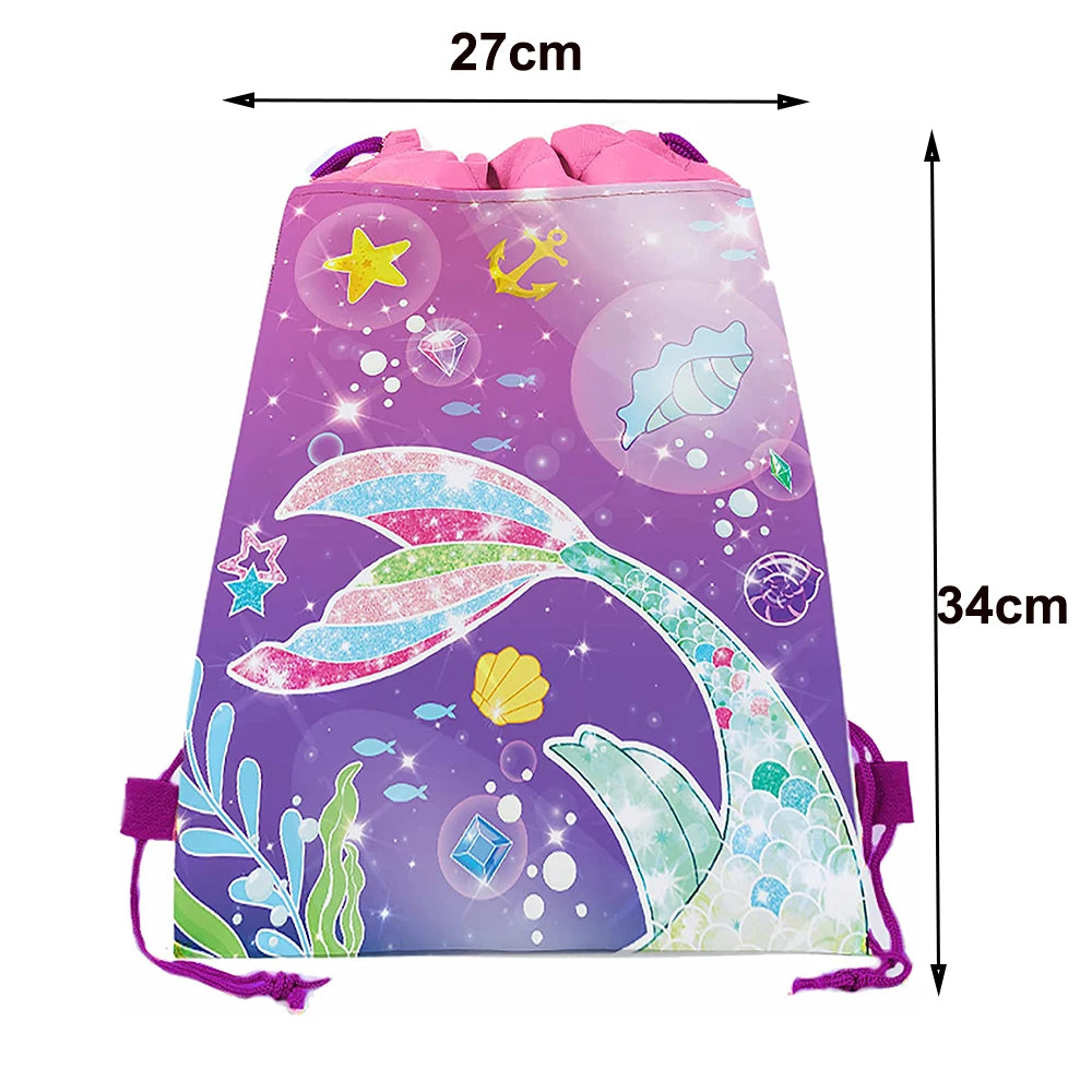 1pc Non Woven Drawstring Bag Birthday Party Gift Bag for Boys Girls Shoulder Storage Bag Multiple Themed Parties to Choose from