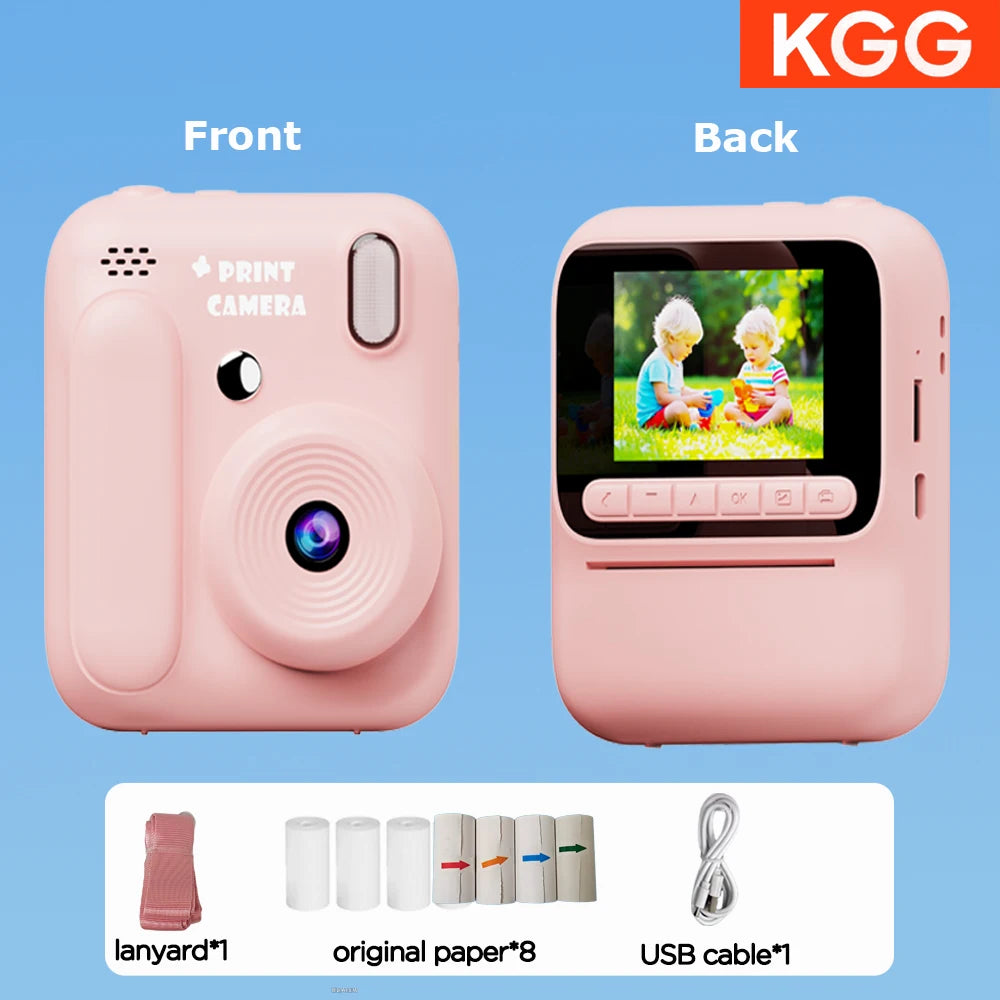 Kids Instant Camera Color Printing Camera 32GB 1080P Thermal Print Toys Camera Print Photo Video Games Music Children Gift