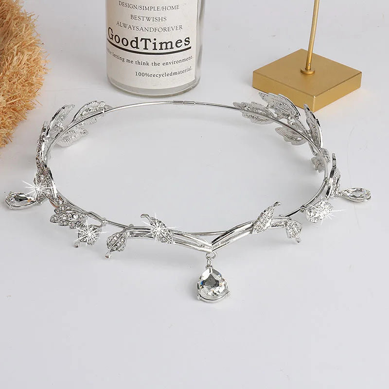 Handmade Crystal Headbands for Women Crown Bridal Party Elf Hair Accessories Wedding Tiara Jewelry Hair Hoop Tiara Accessories