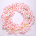1pc 5.6ft Artificial Sakura Flowers Vine Wedding Garden Rose Arch Home Party Decoration Spring Bridal Fake Silk Scrapbook Plants
