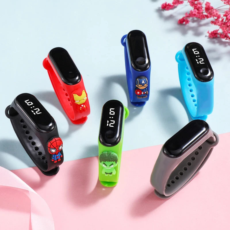 3D Cartoon Superhero LED Watch for Kids – Sports Digital Watch
