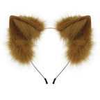 Handmade Faux Fur Animal Ears Headband Furry Cat Fox Ear Hairhoop Headwear Costume Accessory for Cosplay Masquerade