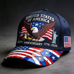 Breathable Patriotic Baseball Cap US 250th Anniversary Cap Retro Washed Versatile Patriotic Cap US 250th Anniversary Tribute Hat