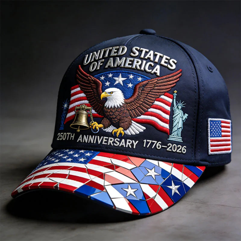 Breathable Patriotic Baseball Cap US 250th Anniversary Cap Retro Washed Versatile Patriotic Cap US 250th Anniversary Tribute Hat