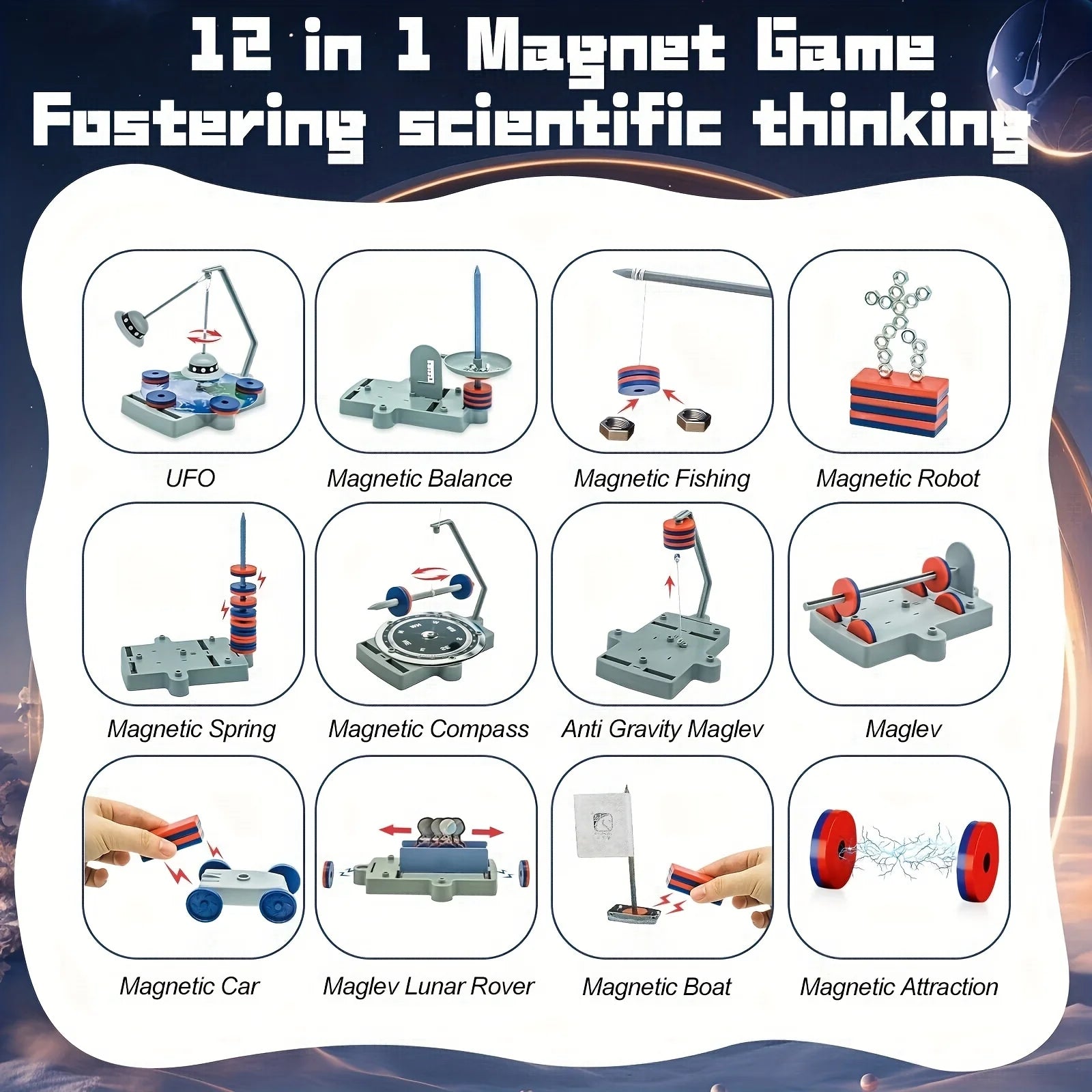 STEM Physics Kit 12-in-1 Magnetic Levitation Science Experiment Set