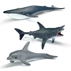 12pcs/set Updated Simulated Marine Animals Penguin Toy Model Realistic Sea Life Turtle Whale Toys For Children Christmas Gifts