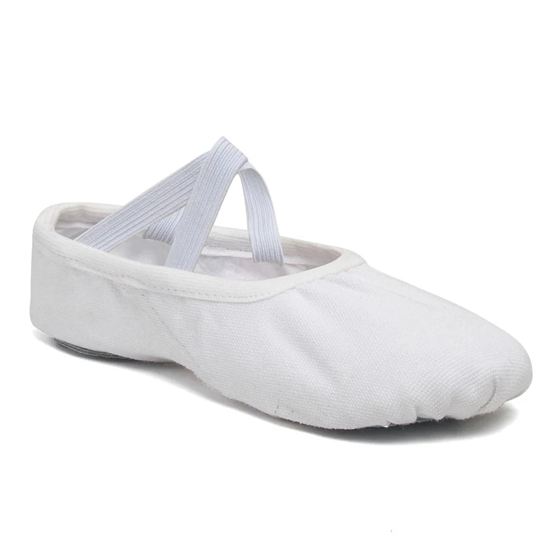 Canvas Ballet Shoes Split Sole Dance Slippers for Kids Adults