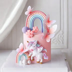 Butterfly Rainbow Unicorn Cake Topper Birthday Party Decor Girl Cake Kids Unicorn Birthday Baby Shower Rainbow Cake Decoratings