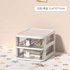 Clear Stacking Drawer Organizer - Multi-Tier PP Storage Box for Office/Beauty Products, Modular Desktop System (2-5 Layers)