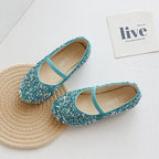 2026 Spring 1 to 12 years old girls dress shoes Beauty Pointed Toe Teen Girl Leather Shoes Bling Princess Wedding Shoes F12131