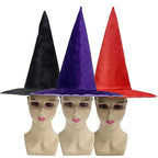 Halloween Witch Hat Flannel Wizard Costume Hat for Parties