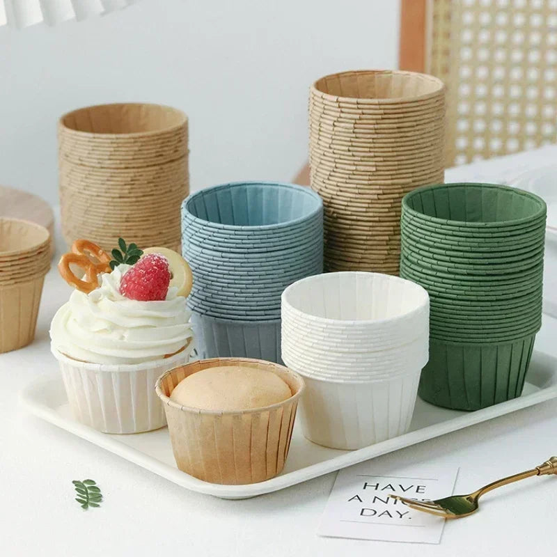 50pcs Golden Muffin Cupcake Paper Cup Oilproof Cupcake Liner Baking Cup Tray Case Caissettes Cupcake Wrapper Paper Wedding Party