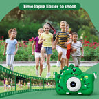 Kids Digital Camera with 32GB Card Dinosaur Mini Camera Toys 1080P HD Vlogging Photography Camera for Christmas Birthday Gifts