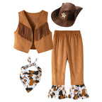 Cowboy Costume for Girls Purim Halloween Toddler Child Cowgirl Cosplay Vest Skirt Party Fancy Dress Carnival Birthday Clothes