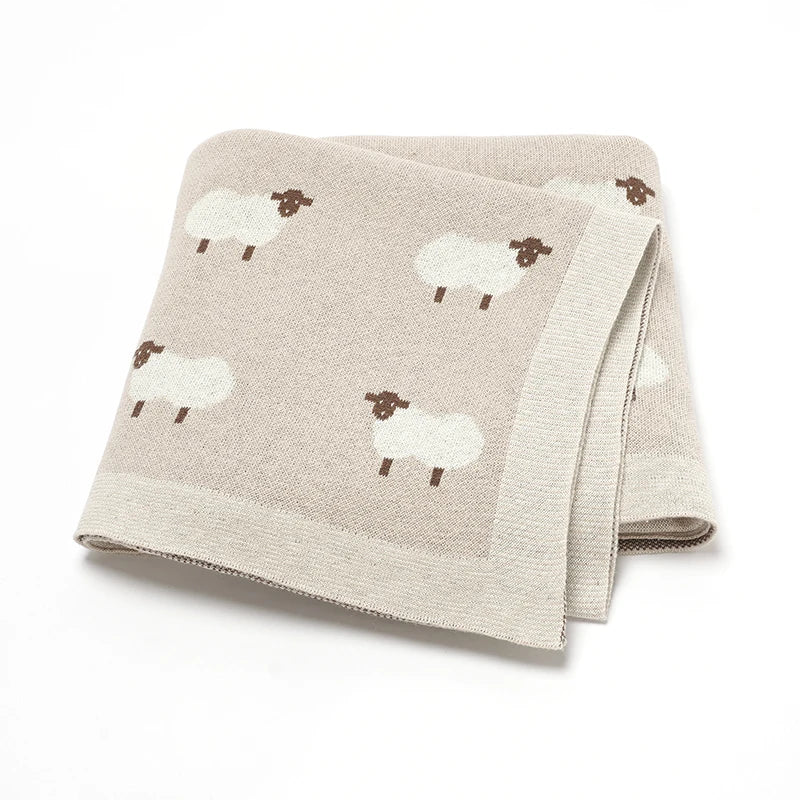 Baby Cotton Blankets Knitted Newborn Boys Girls Stroller Nursery Swaddle Wrap Cuddle Quilts 90*70cm Infant Toddler Receiving Mat