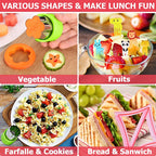 Sandwich Cutters Set for Children Food Cookies Bread Mold Maker Fruit and Vegetable Shapes Cutting Mould Baking Tools for Kids