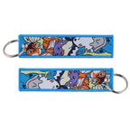 Anime Cute Animal Jet Tag Embroidery Keys Tag Women Keyring Cartoon Car Keys Fashion Jewelry Accessories Kids Gifts 1PCS