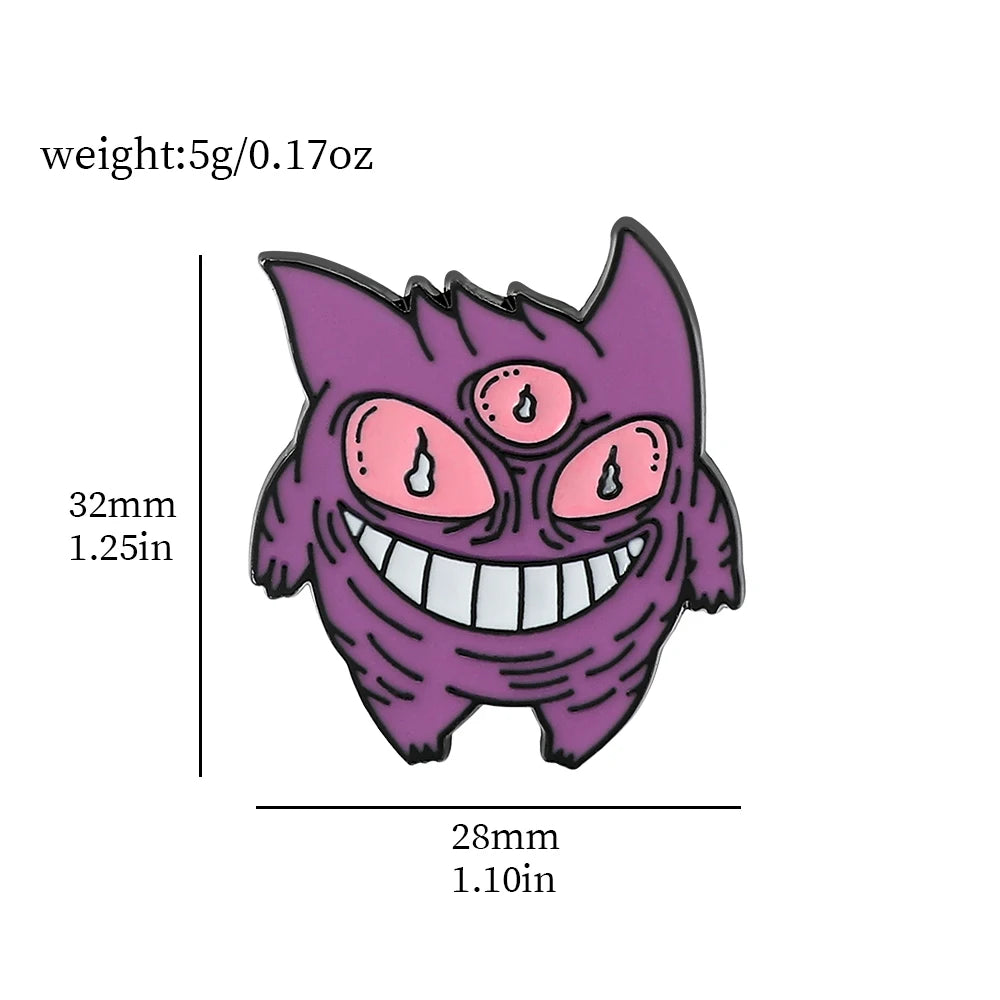 Gengar Cartoon Brooches Anime Enamel Lapel Pins for Backpack Accessories Fans Collection Brooches Jewelry Gift