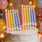 6/12/48pcs/1case Birthday Candles Spiral Cake Candles  Long Thin Cake Candles For Wedding Party And Cake Decoration
