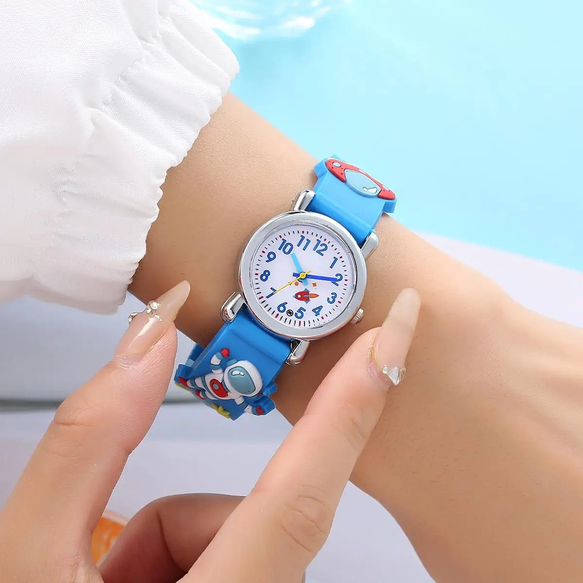 Cartoon Astronaut Watch for Kids – Space UFO Quartz Student Watch