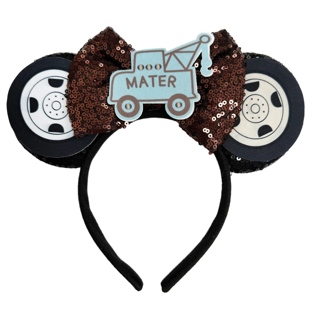2025 New Style Mickey Minnie Ear Headband Sequin Bows Girl Adult Kids Halloween Party Cosplay Hair Accessories Princess Hairband