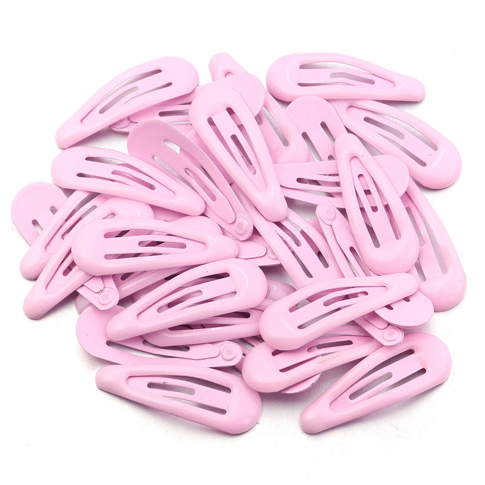 30pcs 3cm Colorful BB Hair Clips Girls Water Drop Shape Hairpin Cute Princess Barrette Simple Snap Clip Kids Hair Accessories