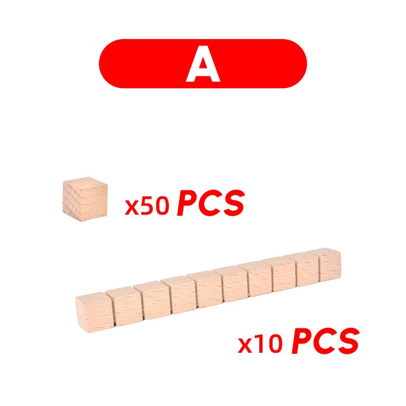 Wooden Montessori Math Toys Decimal Teaching Arithmetic Game