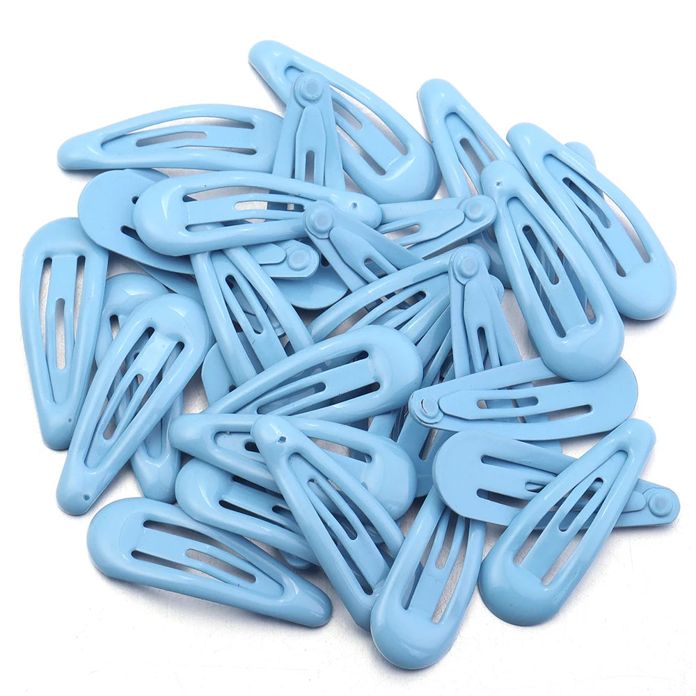 30pcs 3cm Colorful BB Hair Clips Girls Water Drop Shape Hairpin Cute Princess Barrette Simple Snap Clip Kids Hair Accessories