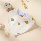 New Cotton Baby Bib Soft Waterproof Triangle Saliva Towel Adjustable Button Print Infant Boy Girl Feeding Burp Cloth Cute Bibs