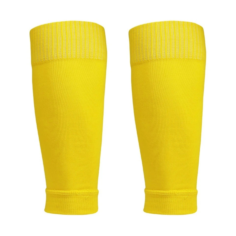 Loogdeel 1 Pair Football Socks Soccer Leg Brace Sleeves Breathable Sport Sock Adult Kids Shin Guards Calf Protection Leg Cover