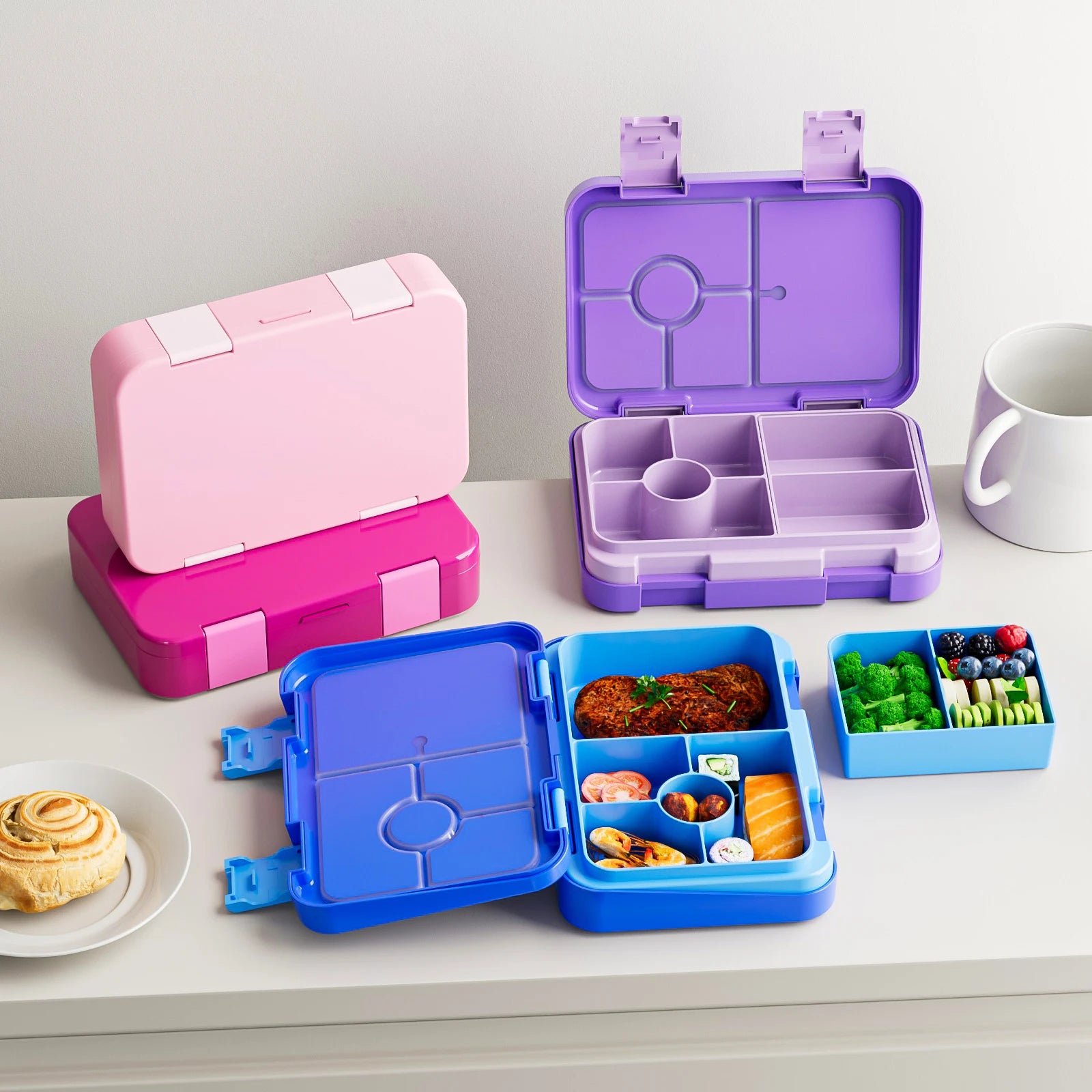 Adorable Kids Lunch Box Student Microwave Safe Travel Bento Box Halloween Container Portable Leak Proof Fruit Salad Bento Box